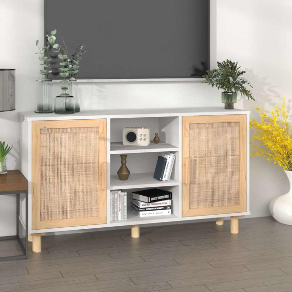 Szafka Biały 105 x 30 x 60 cm Lite drewno sosnowe vidaXL, 10063629