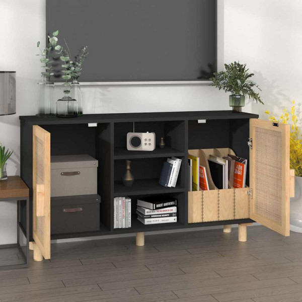 Szafka Czarny 105 x 30 x 60 cm Lite drewno sosnowe vidaXL, 10063658