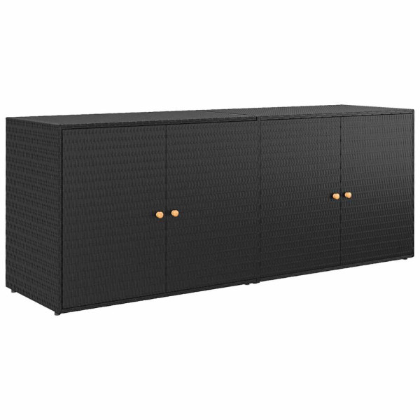 Szafka ogrodowa Czarny 198 x 55.5 x 80 cm Polirattan vidaXL, 10064231