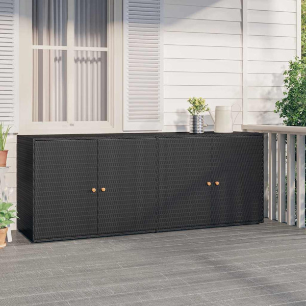 Szafka ogrodowa Czarny 198 x 55.5 x 80 cm Polirattan vidaXL, 10064232