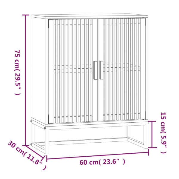 Szafka Czarny 60 x 30 x 75 cm Materiał drewnopochodny vidaXL, 10064269