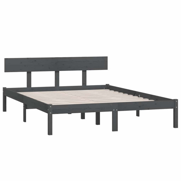 Rama łóżka Szary 206.5 x 205.5 x 70 cm Lite drewno sosnowe vidaXL, 10090550