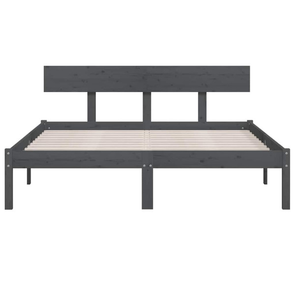 Rama łóżka Szary 206.5 x 205.5 x 70 cm Lite drewno sosnowe vidaXL, 10090551