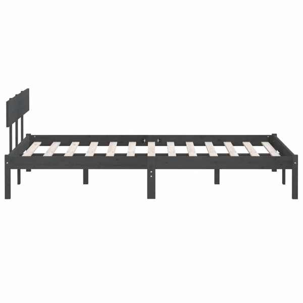 Rama łóżka Szary 206.5 x 205.5 x 70 cm Lite drewno sosnowe vidaXL, 10090552
