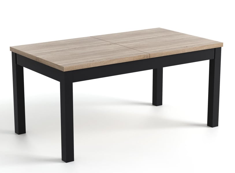 Stół rozkładany do jadalni 160/200 dąb sonoma + n. czarne, 1009690