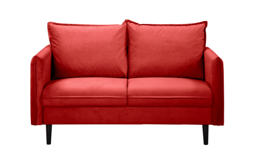 Ropez Juli sofa 2 osobowa wysokie nogi plusz czerwony, 1011490