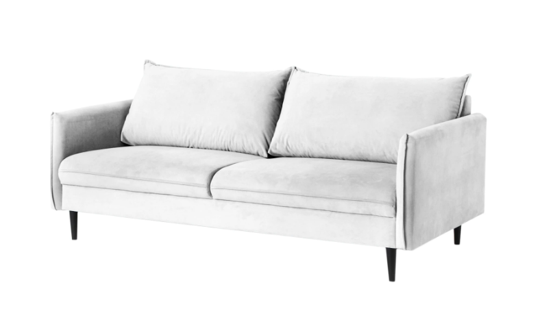 Ropez Juli sofa 3 osobowa wysokie nogi tkanina plusz biały, 1011577
