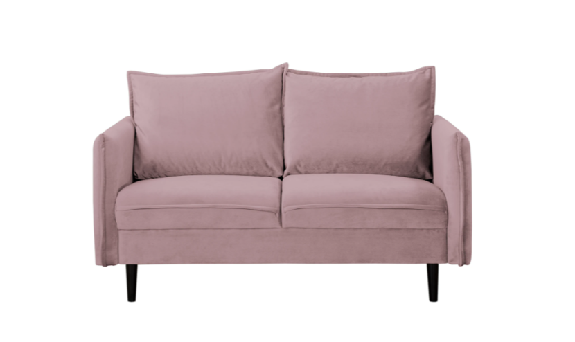 Ropez Juli sofa 2 osobowa wysokie nogi tkanina welur różowy, 1011616