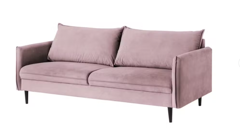 Ropez Juli sofa 3 osobowa wysokie nogi tkanina welur różowy, 1011637