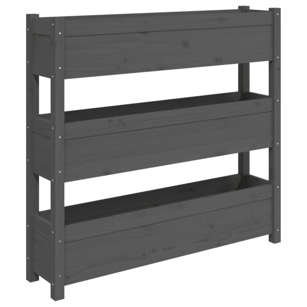 Doniczka z Litego Sosnowego Drewna Szary 112 x 25 x 104.5 cm Lite drewno, 10125615