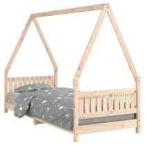 łóżko dla dzieci Brąz 205.5 x 85.5 x 146 cm Lite drewno sosnowe vidaXL