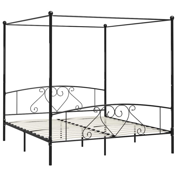 Rama łóżka Czarny 209 x 187.5 x 198 cm Metal vidaXL, 10153002