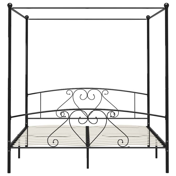 Rama łóżka Czarny 209 x 187.5 x 198 cm Metal vidaXL, 10153003