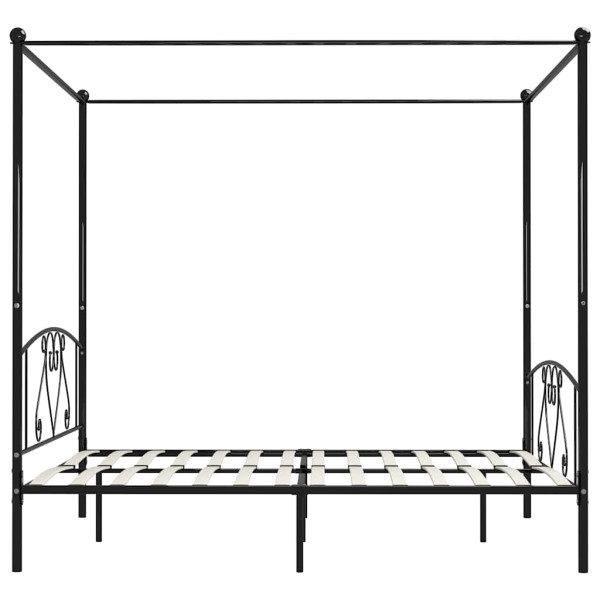 Rama łóżka Czarny 209 x 187.5 x 198 cm Metal vidaXL, 10153004