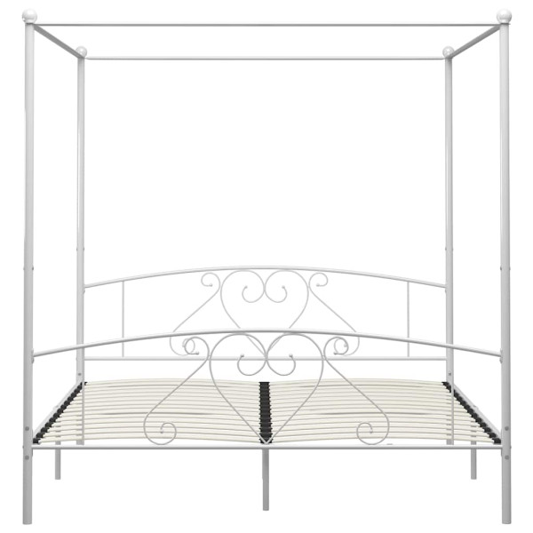 Rama łóżka Biały 209 x 187.5 x 198 cm Metal vidaXL, 10153015