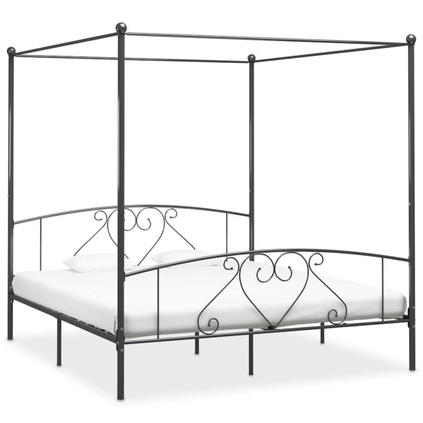 Rama łóżka Szary 209 x 187.5 x 198 cm Metal vidaXL, 10153248