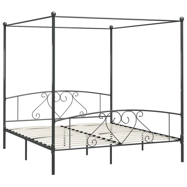 Rama łóżka Szary 209 x 187.5 x 198 cm Metal vidaXL, 10153250