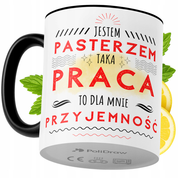 Kubek Dla Pasterza na Prezent z Nadrukiem ze Zdjęciem 330 ml Czarny, 10154492