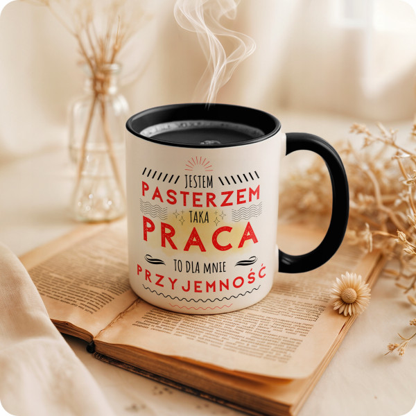 Kubek Dla Pasterza na Prezent z Nadrukiem ze Zdjęciem 330 ml Czarny, 10154493