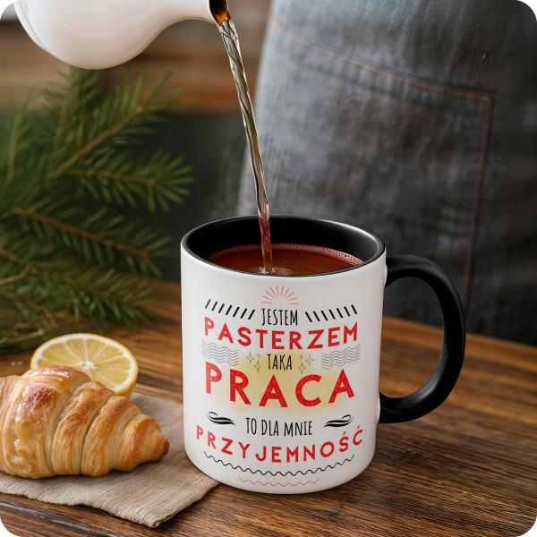 Kubek Dla Pasterza na Prezent z Nadrukiem ze Zdjęciem 330 ml Czarny, 10154494