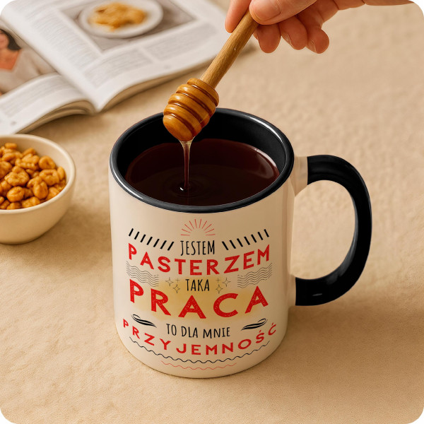 Kubek Dla Pasterza na Prezent z Nadrukiem ze Zdjęciem 330 ml Czarny, 10154495