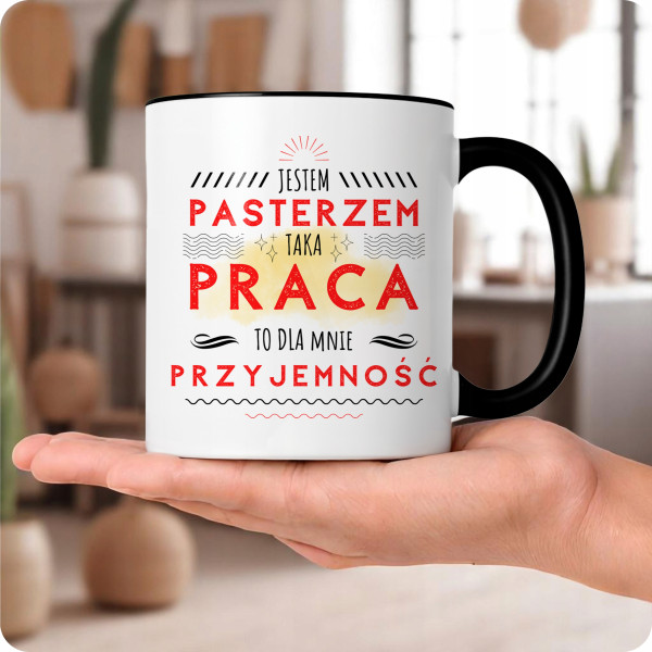 Kubek Dla Pasterza na Prezent z Nadrukiem ze Zdjęciem 330 ml Czarny, 10154496