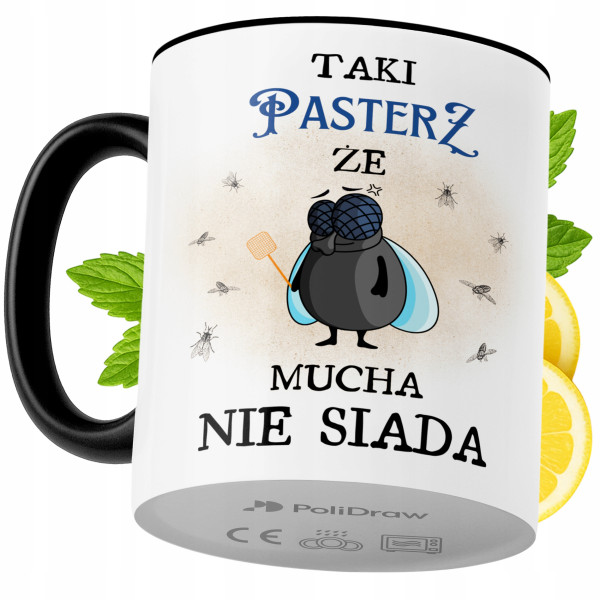 Kubek Dla Pasterza na Prezent z Nadrukiem ze Zdjęciem 330 ml Czarny, 10156402