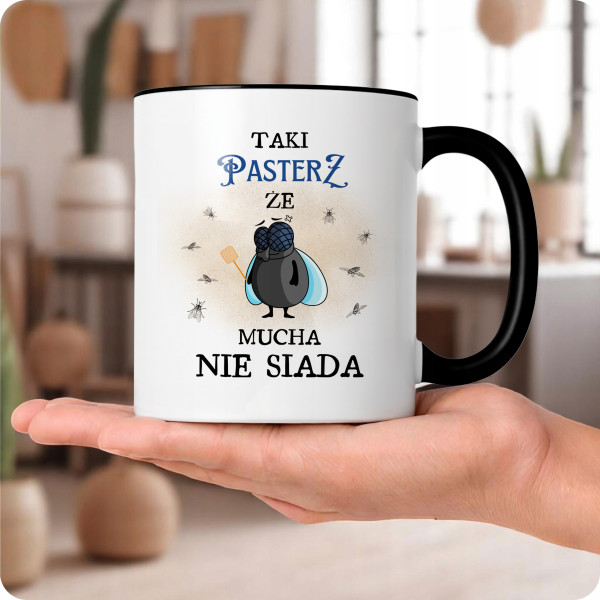 Kubek Dla Pasterza na Prezent z Nadrukiem ze Zdjęciem 330 ml Czarny, 10156406