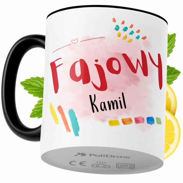 Kubek Dla Kamila na Prezent z Nadrukiem ze Zdjęciem 330 ml Czarny, 10162857