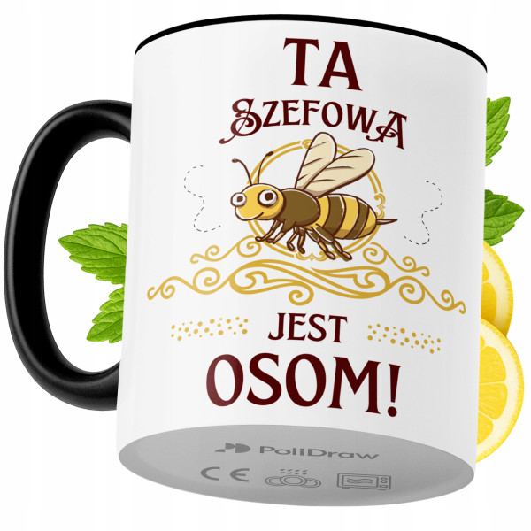 Kubek Dla Szefowej na Prezent z Nadrukiem ze Zdjęciem 330 ml Czarny, 10167207