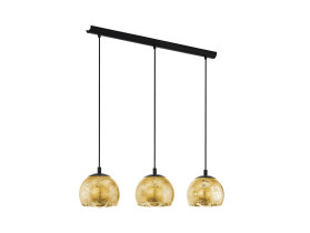 lampa wisząca Albaraccin 3-punktowa szklana złota