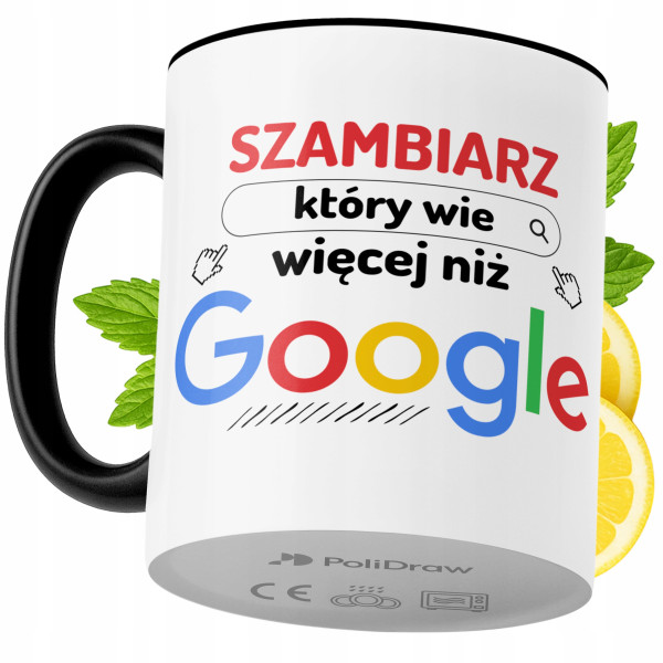 Kubek Dla Szambiarza na Prezent z Nadrukiem ze Zdjęciem 330 ml Czarny, 10168372