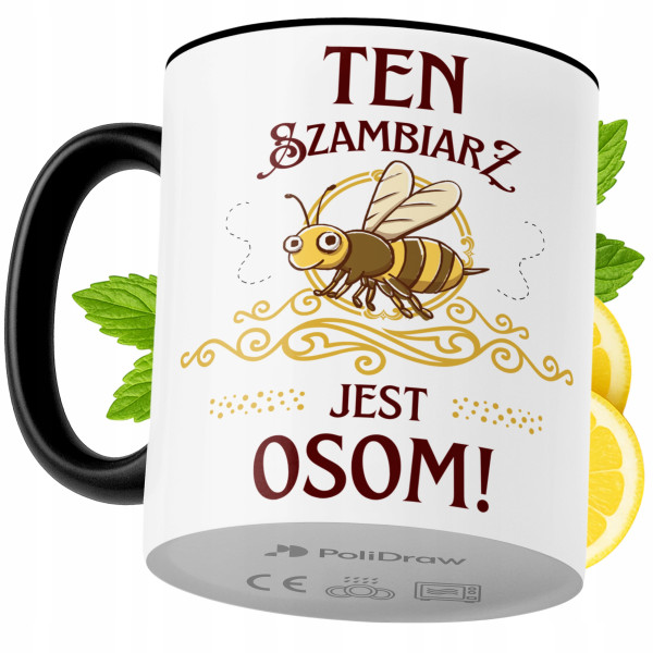 Kubek Dla Szambiarza na Prezent z Nadrukiem ze Zdjęciem 330 ml Czarny, 10173492