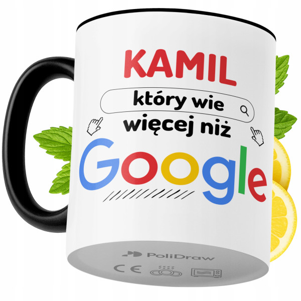Kubek Dla Kamila na Prezent z Nadrukiem ze Zdjęciem 330 ml Czarny, 10173562