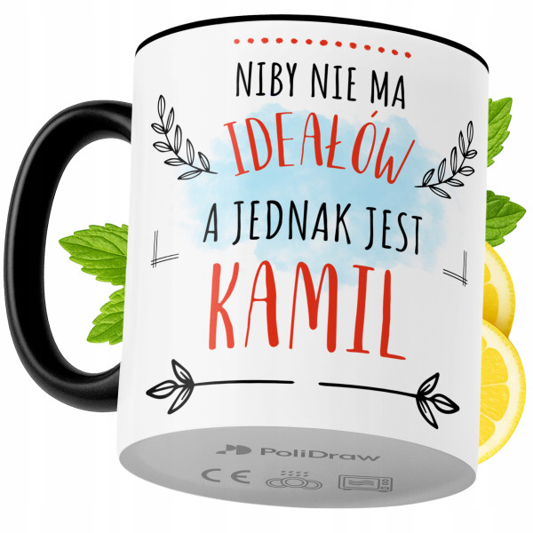 Kubek Dla Kamila na Prezent z Nadrukiem ze Zdjęciem 330 ml Czarny, 10174167