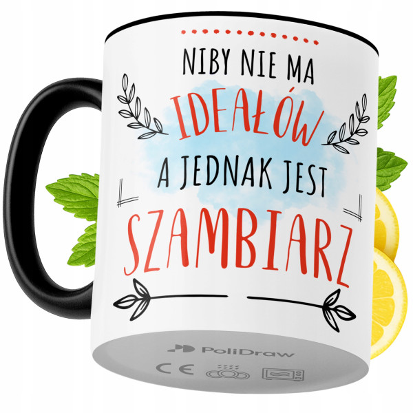 Kubek Dla Szambiarza na Prezent z Nadrukiem ze Zdjęciem 330 ml Czarny, 10175647