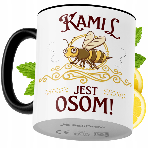 Kubek Dla Kamila na Prezent z Nadrukiem ze Zdjęciem 330 ml Czarny, 10175787