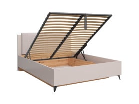 Łóżko Velton B1 160x200 ze stelażem i pojemnikiem kaszmir