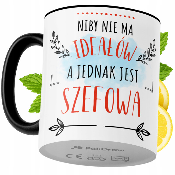 Kubek Dla Szefowej na Prezent z Nadrukiem ze Zdjęciem 330 ml Czarny, 10211167