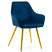Inny kolor wybarwienia: Krzesło tapicerowane pikowane welur VASTO granat złota noga