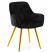 Inny kolor wybarwienia: Krzesło tapicerowane pikowane welur SIENA czarna złote nogi