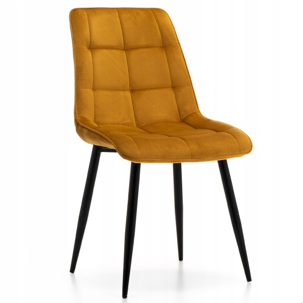 Krzesło tapicerowane welurowe CHIC velvet aksamit curry, 1021282