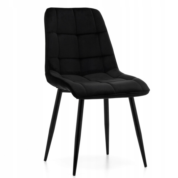 Krzesło tapicerowane welurowe CHIC velvet aksamit czarny, 1021390