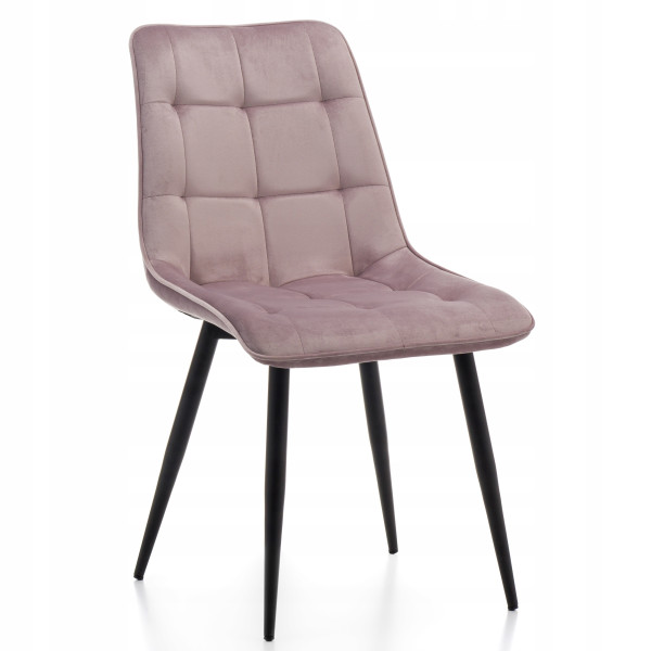 Krzesło tapicerowane welurowe CHIC velvet aksamit różowy, 1021413
