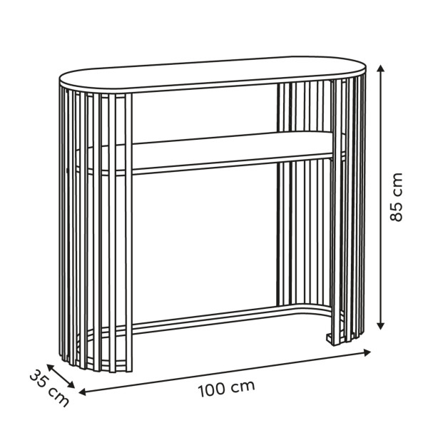 Konsola z półką, lamele, SLAT, 100 cm, 10222797