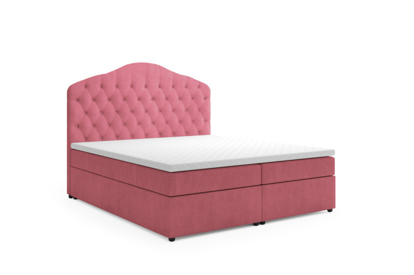 Ropez Mallorca 180x200 łóżko z topperem i pojemnikami różowy, 1022311