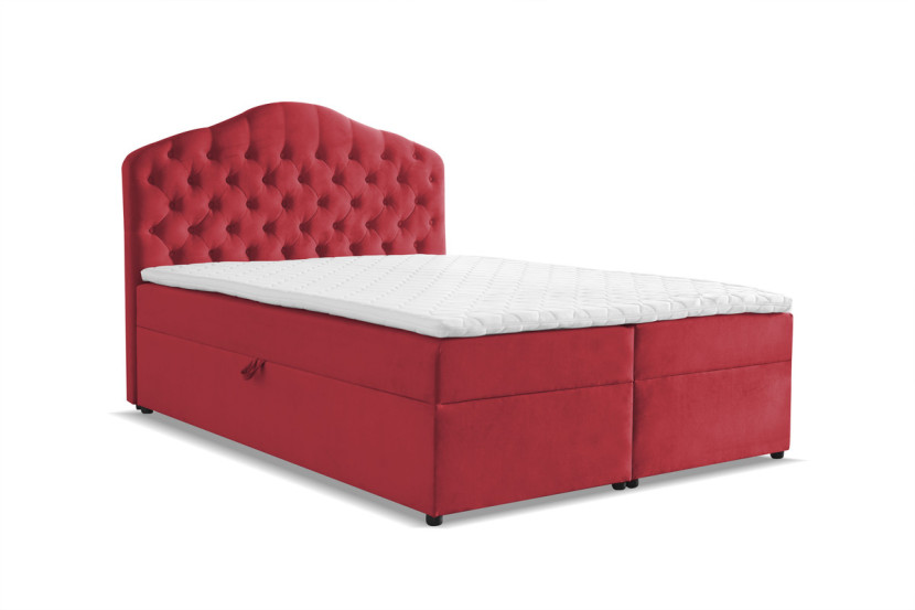 Ropez Mallorca 160x200 łóżko z topperem,pojemnikami czerwony, 1022412