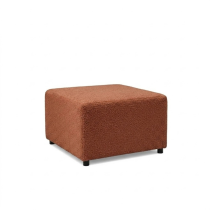 Pufa Podnóżek fotelowy 70x70 cm Siedzisko do Salonu Plusz Teddy Miedziany