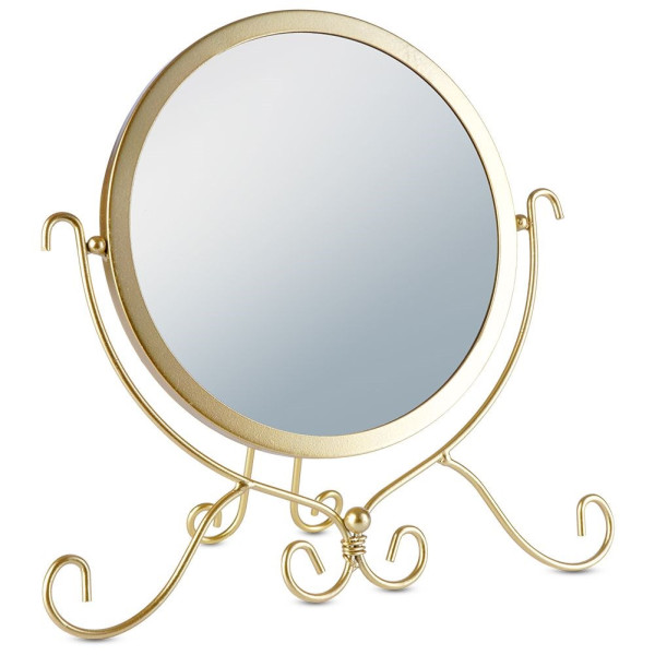Lusterko lustro kosmetyczne do makijażu złote 28x26 cm, 1023333