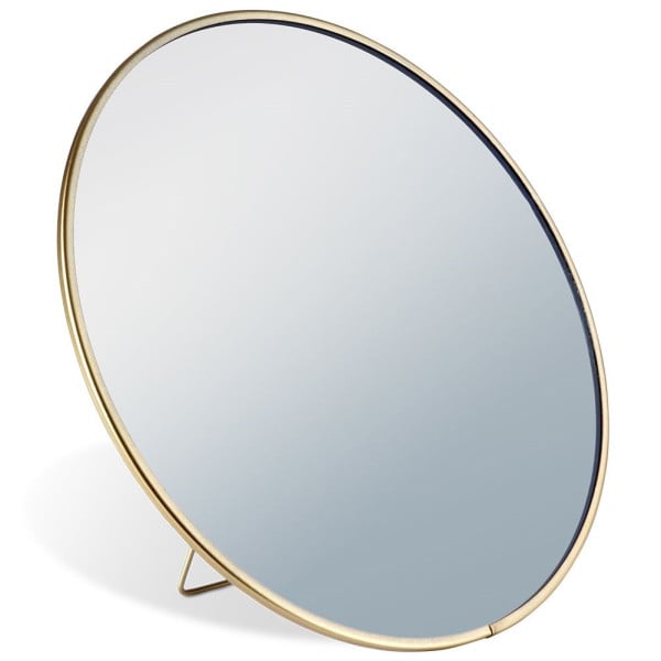 Lusterko lustro kosmetyczne do makijażu stojące złote 20 cm, 1023351